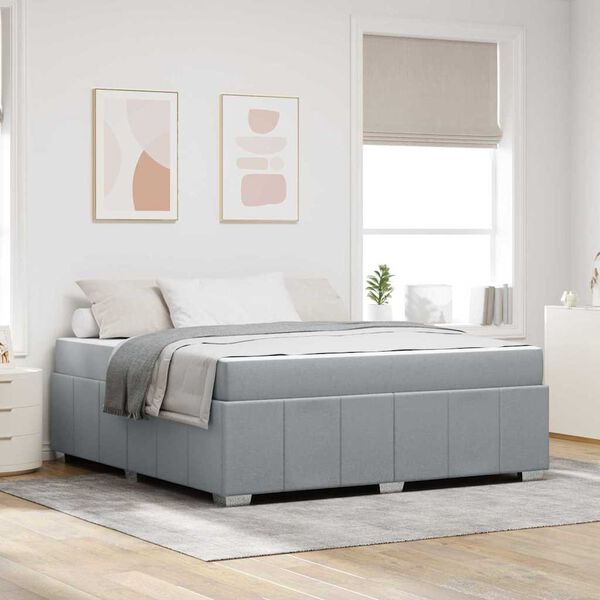 vidaXL R&aacute;m postele s matrac&iacute; Světle &scaron;ed&aacute; 180 x 200 cm textil