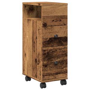 vidaXL &Uacute;zk&aacute; koupelnov&aacute; skř&iacute;ňka na kolečk&aacute;ch old wood kompozitn&iacute; dřevo