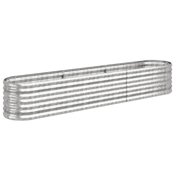 vidaXL Vyvýšený záhon pozinkovaná ocel 224x40x36 cm stříbrný