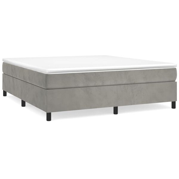 vidaXL Box spring postel s matrac&iacute; světle &scaron;ed&aacute; 200x200 cm samet