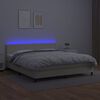 vidaXL Box spring postel s matrac&iacute; a LED kr&eacute;mov&aacute; 180x200cm uměl&aacute; kůže