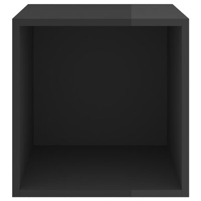 vidaXL Nástěnné skříňky 2 ks černé vysoký lesk 37x37x37cm dřevotříska