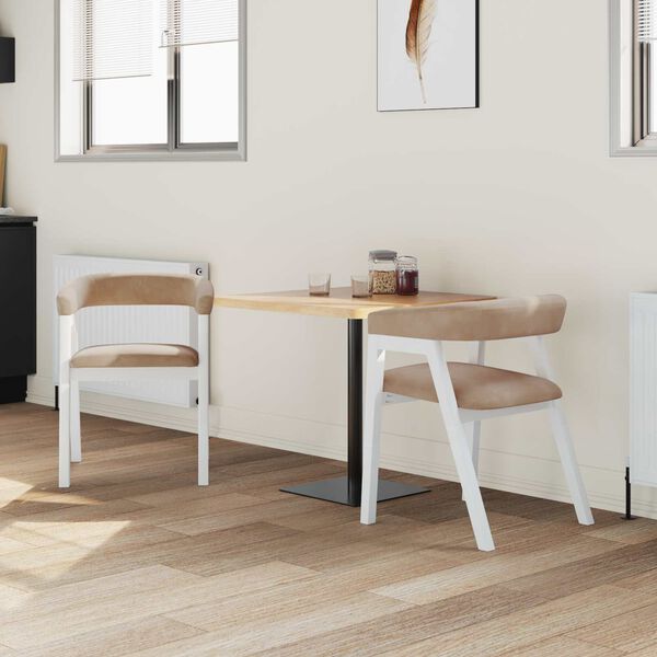 vidaXL J&iacute;deln&iacute; židle 2 pcs B&iacute;l&aacute; 54 x 57 x 73 cm