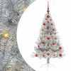 vidaXL Uměl&yacute; osvětlen&yacute; v&aacute;nočn&iacute; stromeček Stř&iacute;brn&aacute; 120 cm PET