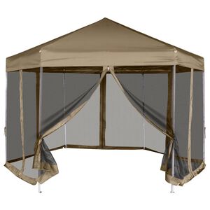 vidaXL &Scaron;estihrann&yacute; pop-up stan s bočnicemi 3,6 x 3,1 m taupe 220 g/m&sup2;