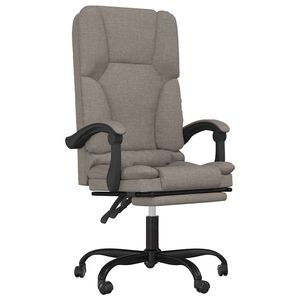 vidaXL Mas&aacute;žn&iacute; polohovac&iacute; kancel&aacute;řsk&eacute; křeslo taupe textil
