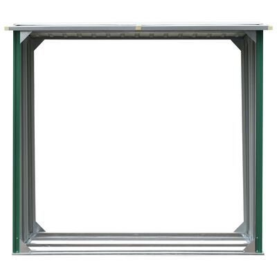 vidaXL Kůlna na dříví pozinkovaná ocel 172 x 91 x 154 cm zelená