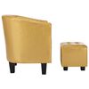 vidaXL Klubov&eacute; křeslo s podnožkou leskl&eacute; zlat&eacute; uměl&aacute; kůže