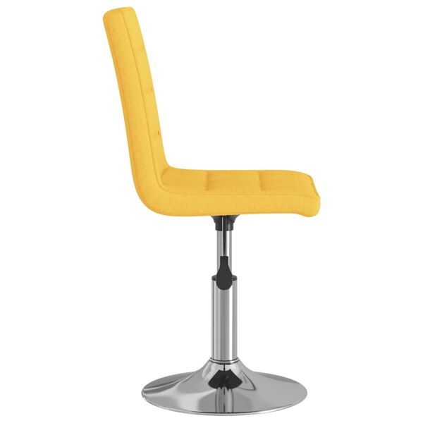 vidaXL Otočn&aacute; j&iacute;deln&iacute; židle hořčicově žlut&aacute; textil