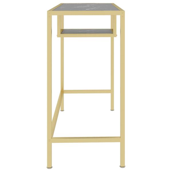 vidaXL PC stůl černý mramor 100 x 36 x 74 cm tvrzené sklo