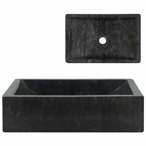 vidaXL Umyvadlo 45 x 30 x 12 cm mramor čern&eacute; s vysok&yacute;m leskem