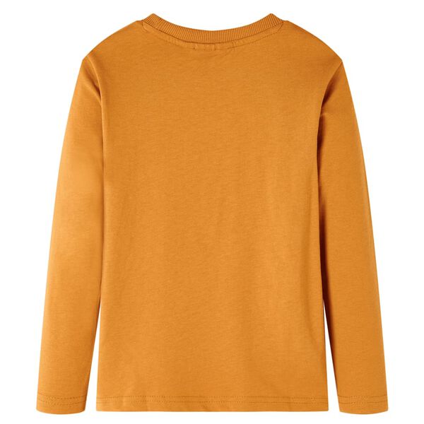 Dětsk&eacute; tričko s dlouh&yacute;m ruk&aacute;vem tmavě okrov&eacute; 128