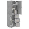 vidaXL Skř&iacute;ň highboard betonově &scaron;ed&aacute; 69,5x34x180 cm kompozitn&iacute; dřevo