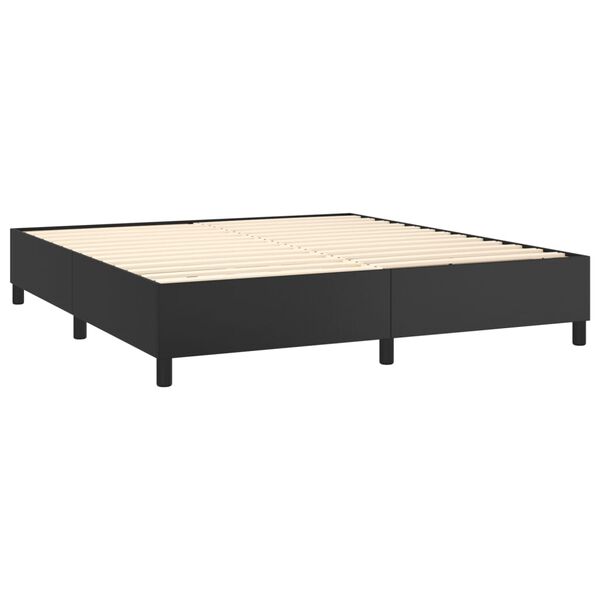 vidaXL Box spring postel s matrac&iacute; čern&aacute; 160x200 cm uměl&aacute; kůže