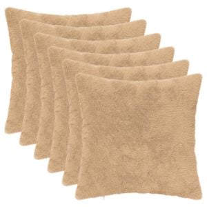 vidaXL Povlak na pol&scaron;t&aacute;ř 6 ks HEERLEN Kr&eacute;mov&aacute; 30 x 30 cm Uměl&aacute; kr&aacute;lič&iacute;