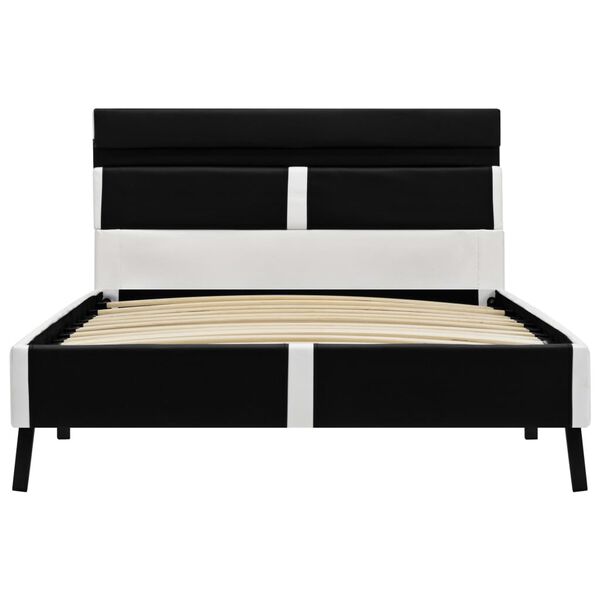 vidaXL Rám postele s LED světlem černý umělá kůže 90 x 200 cm