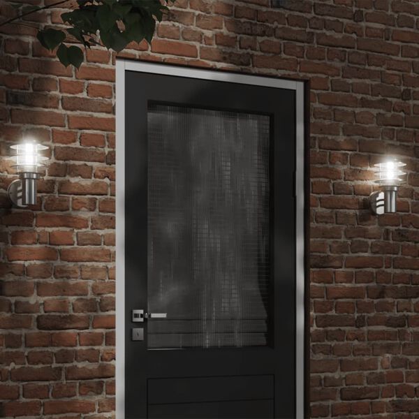 vidaXL Venkovní nástěnná svítidla 2 ks stříbrná nerezová ocel