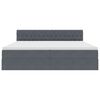 vidaXL Postel s &uacute;ložn&yacute;m prostorem a LED osvětlen&iacute;m Tmavě &scaron;ed&aacute; samet