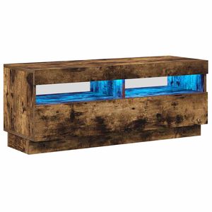 vidaXL TV skř&iacute;ňka s LED osvětlen&iacute;m kouřov&yacute; dub 100 x 35 x 40 cm