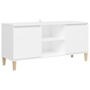 vidaXL TV skř&iacute;ňka s nohami z masivn&iacute;ho dřeva b&iacute;l&aacute; 103,5 x 35 x 50 cm