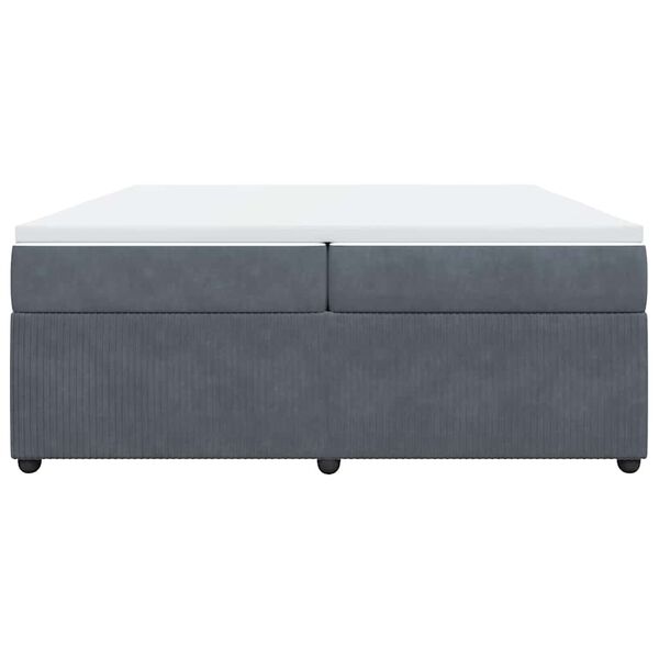 vidaXL Box spring postel s matrací tmavě šedá 200x200 cm samet