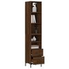 vidaXL Skř&iacute;ň highboard hněd&yacute; dub 34,5 x 34 x 180 cm kompozitn&iacute; dřevo