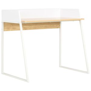 vidaXL Psac&iacute; stůl b&iacute;l&yacute; a dub 90 x 60 x 88 cm