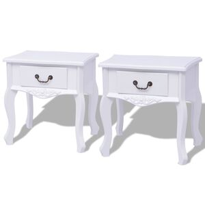 vidaXL Nočn&iacute; stolky 2 ks MDF b&iacute;l&eacute;