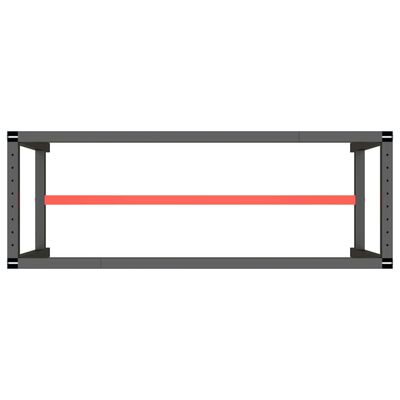 vidaXL Rám pracovního stolu matně černý a červený 140 x 50 x 79 cm kov