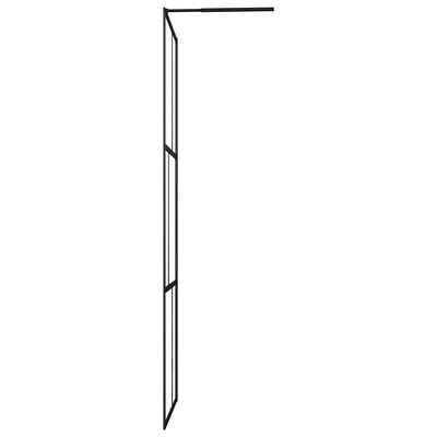 vidaXL Zástěna do průchozí sprchy s tvrzeným sklem černá 80 x 195 cm