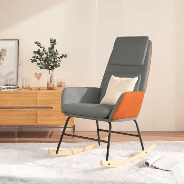 vidaXL Houpac&iacute; křeslo světle &scaron;ed&eacute; textil