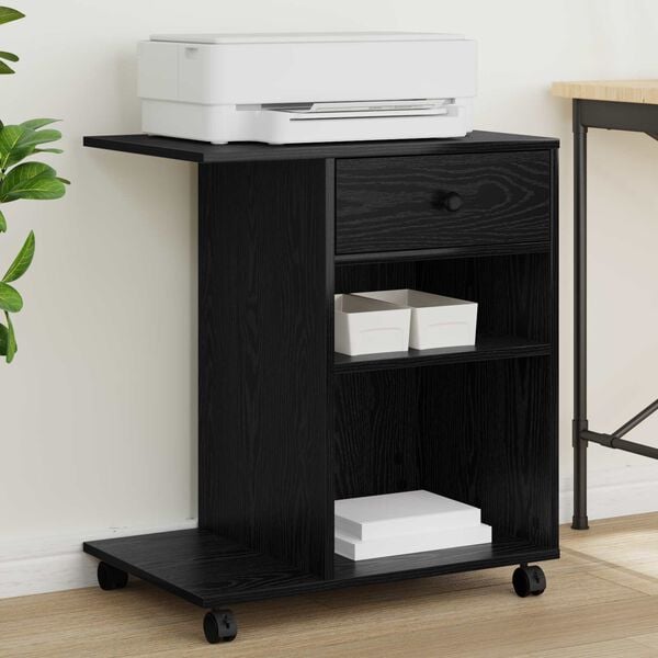 vidaXL Stojan na tisk&aacute;rnu Čern&yacute; dub 60 x 40 x 68,5 cm kompozitn&iacute; dřevo