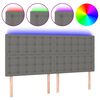 vidaXL Čelo postele s LED tmavě &scaron;ed&eacute; 160x5x118/128 cm textil