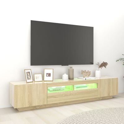 vidaXL TV skříňka s LED osvětlením dub sonoma 200 x 35 x 40 cm