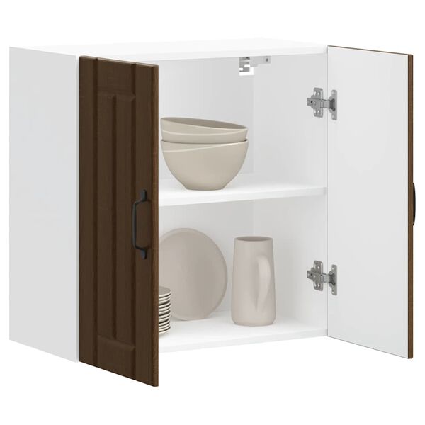 vidaXL Kuchyňsk&aacute; n&aacute;stěnn&aacute; skř&iacute;ňka "Lucca" hněd&yacute; dub kompozitn&iacute; dřevo