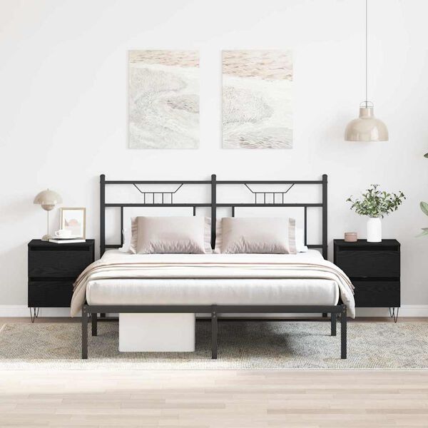 vidaXL Nočn&iacute; skř&iacute;ňka 2 pcs Čern&yacute; dub 40 x 35 x 50 cm Kompozitn&iacute; dřevo