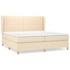 vidaXL Box spring postel s matrac&iacute; kr&eacute;mov&aacute; 200x200 cm textil