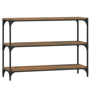 vidaXL Knihovna kouřov&yacute; dub 100x33x70,5 cm kompozitn&iacute; dřevo a ocel