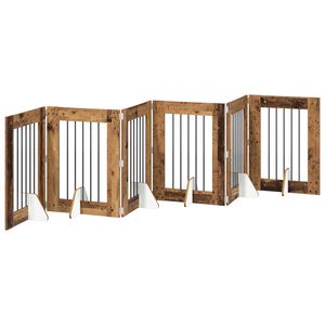vidaXL Skl&aacute;dac&iacute; ps&iacute; br&aacute;na se stojany 6 pcs Star&eacute; dřevo 362 cm