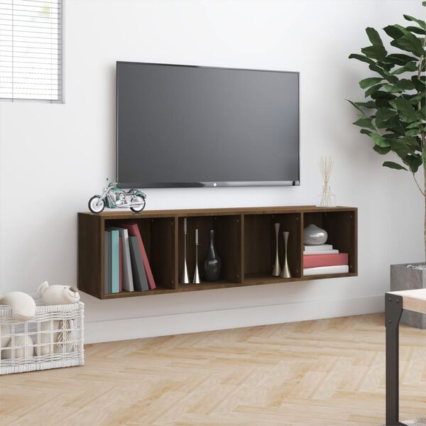 vidaXL Knihovna / TV skř&iacute;ňka hněd&yacute; dub 143x30x36 cm kompozitn&iacute; dřevo
