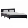vidaXL R&aacute;m postele s LED světlem čern&yacute; uměl&aacute; kůže 140 x 200 cm