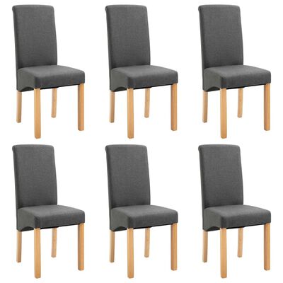vidaXL Jídelní židle 6 ks šedé textil