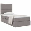 vidaXL Postel s &uacute;ložn&yacute;m prostorem a matrac&iacute; s čelo Taupe 90 x 200 cm