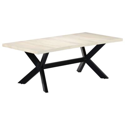 vidaXL Jídelní stůl bílý 200 x 100 x 75 cm masivní mangovníkové dřevo
