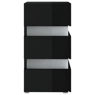 vidaXL Noční stolek s LED lesklý černý 45x35x67 cm kompozitní dřevo