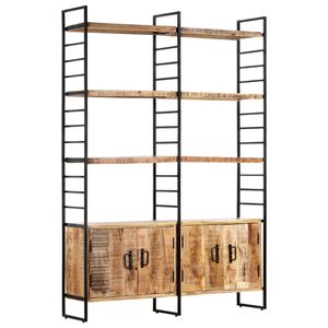 vidaXL 4patrov&aacute; knihovna 124 x 30 x 180 cm hrub&eacute; mangovn&iacute;kov&eacute; dřevo