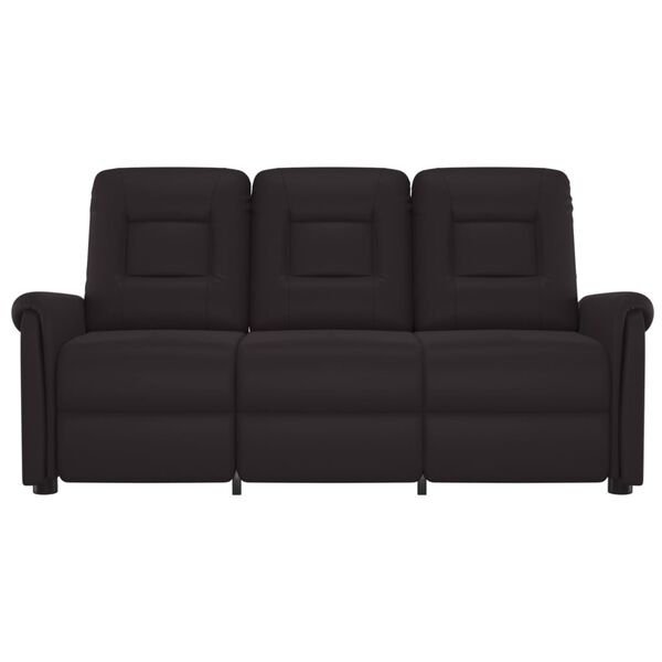 vidaXL 3místné masážní polohovací křeslo černé umělá kůže