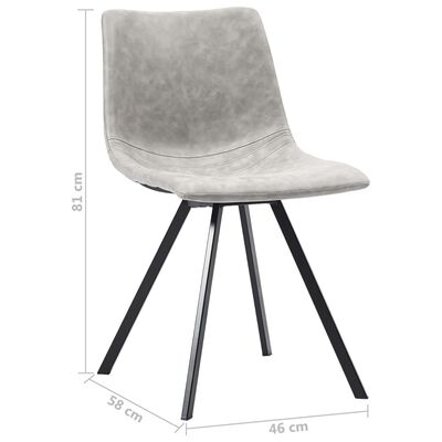 vidaXL Jídelní židle 6 ks světle šedé umělá kůže