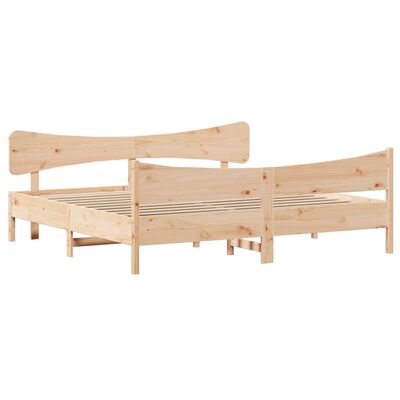 vidaXL Rám postele s čelem 200 x 200 cm masivní borové dřevo