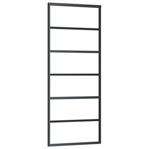 vidaXL Posuvn&eacute; dveře ESG sklo a hlin&iacute;k 76 x 205 cm čern&eacute;
